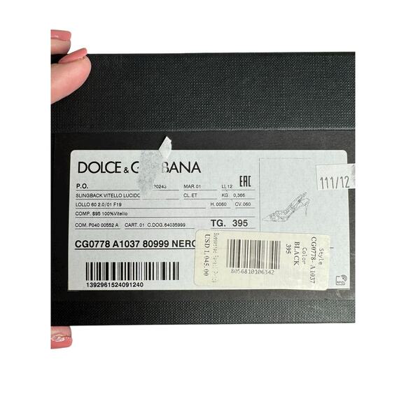 Dolce & Gabbana NIB Lollo 60mm Patent Leather Pumps in Black Size 39.5 - Picture 12 of 12